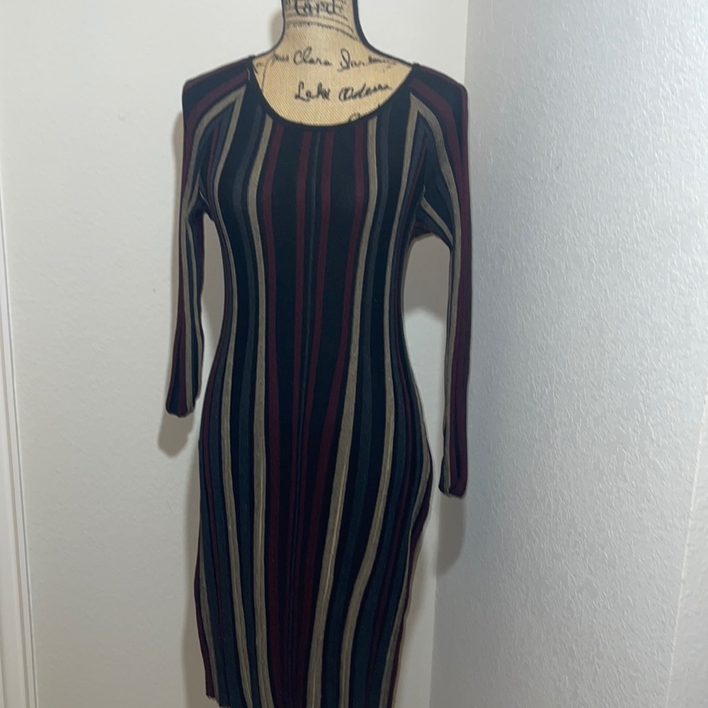 Stripped sweater dress